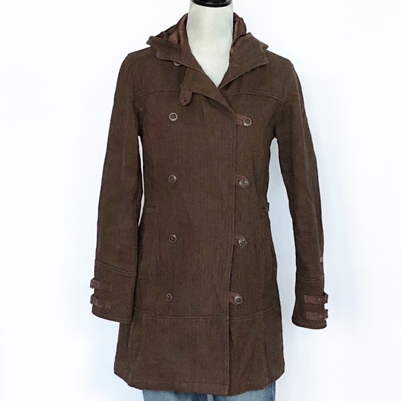 Columbia Wool XCO Hooded Buckle Long Coat SZ XS - Picture 6 of 8